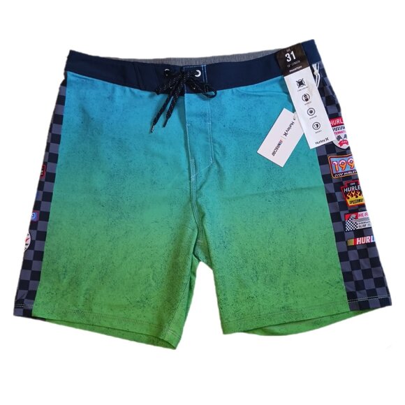 Hurley Phantom Eco NASCAR Racetrack Mens Size 31 Swim Trunks Boardshorts - Picture 1 of 8